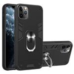 For iPhone 11 Pro Max 2 in 1 Armour Series PC + TPU Protective Case with Ring Holder(Black)