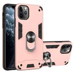 For iPhone 11 Pro Max 2 in 1 Armour Series PC + TPU Protective Case with Ring Holder(Rose Gold)
