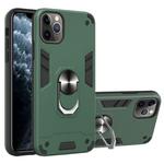 For iPhone 11 Pro Max 2 in 1 Armour Series PC + TPU Protective Case with Ring Holder(Dark Green)