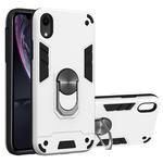 For iPhone XR 2 in 1 Armour Series PC + TPU Protective Case with Ring Holder(Silver)