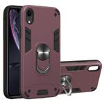 For iPhone XR 2 in 1 Armour Series PC + TPU Protective Case with Ring Holder(Wnie Red)