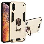For iPhone XS Max 2 in 1 Armour Series PC + TPU Protective Case with Ring Holder(Gold)