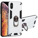 For iPhone XS Max 2 in 1 Armour Series PC + TPU Protective Case with Ring Holder(Silver)