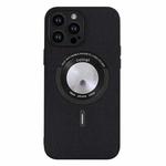 For iPhone 15 Pro Cloth Texture MagSafe Magnetic PU Phone Case(Black)