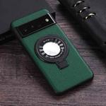 For Google Pixel 6 Pro Litchi Texture MagSafe Magnetic Ring Phone Case(Green)