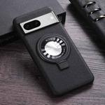 For Google Pixel 7 Litchi Texture MagSafe Magnetic Ring Phone Case(Black)