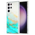 For Samsung Galaxy S23 Ultra 5G Dual-side IMD Marble Phone Case(White Green)