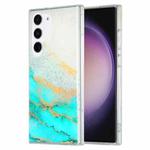 For Samsung Galaxy S23+ 5G Dual-side IMD Marble Phone Case(White Green)