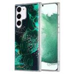 For Samsung Galaxy S22+ 5G Dual-side IMD Marble Phone Case(Dark Green)
