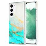 For Samsung Galaxy S22+ 5G Dual-side IMD Marble Phone Case(White Green)