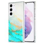 For Samsung Galaxy S21 5G Dual-side IMD Marble Phone Case(White Green)