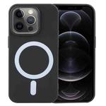 For iPhone 12 Pro MagSafe Liquid Silicone Phone Case(Black)