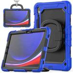 For Samsung Galaxy Tab S9 D Type Silicone Hybrid PC Tablet Case with Handle Holder(Blue)