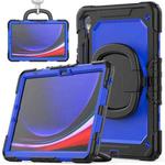 For Samsung Galaxy Tab S9 D Type Silicone Hybrid PC Tablet Case with Handle Holder(Blue PC)