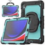 For Samsung Galaxy Tab S9 D Type Silicone Hybrid PC Tablet Case with Handle Holder(Light Blue PC)