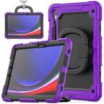 For Samsung Galaxy Tab S9 D Type Silicone Hybrid PC Tablet Case with Handle Holder(Purple)