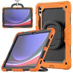 For Samsung Galaxy Tab S9+ / S10+ D Type Silicone Hybrid PC Tablet Case with Handle Holder(Orange)