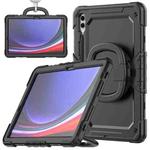 For Samsung Galaxy Tab S9+ / S10+ D Type Silicone Hybrid PC Tablet Case with Handle Holder(Black)