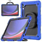 For Samsung Galaxy Tab S9+ / S10+ D Type Silicone Hybrid PC Tablet Case with Handle Holder(Blue)