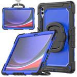 For Samsung Galaxy Tab S9+ / S10+ D Type Silicone Hybrid PC Tablet Case with Handle Holder(Blue PC)