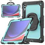For Samsung Galaxy Tab S9+ / S10+ D Type Silicone Hybrid PC Tablet Case with Handle Holder(Light Blue PC)