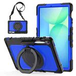 For Samsung Galaxy Tab S10 FE+ D Type Silicone Hybrid PC Tablet Case with Handle Holder(Blue PC)