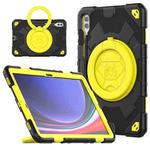 For Samsung Galaxy Tab S9+ / S10+ Spider Rotation Handle Silicone Hybrid PC Tablet Case(Black Yellow)
