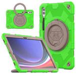 For Samsung Galaxy Tab S9+ / S10+ Spider Rotation Handle Silicone Hybrid PC Tablet Case(Grey Green)