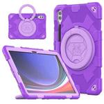 For Samsung Galaxy Tab S9+ / S10+ Spider Rotation Handle Silicone Hybrid PC Tablet Case(Purple)