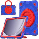 For Samsung Galaxy Tab A9+ Spider Rotation Handle Silicone Hybrid PC Tablet Case(Red Blue)