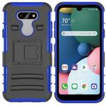 For LG K31 Sliding Bushing Mobile Phone Protective Case with Stand(Blue)