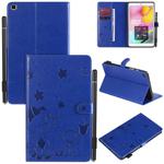 For Samsung Galaxy Tab A8.0 (2019) T290 / T295 Cat Bee Embossing Pattern Shockproof Table PC Protective Horizontal Flip Leather Case with Holder & Card Slots & Wallet & Pen Slot(Blue)