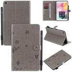 For Samsung Galaxy Tab A8.0 (2019) T290 / T295 Cat Bee Embossing Pattern Shockproof Table PC Protective Horizontal Flip Leather Case with Holder & Card Slots & Wallet & Pen Slot(Grey)