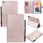 For Samsung Galaxy Tab A8.0 (2019) T290 / T295 Cat Bee Embossing Pattern Shockproof Table PC Protective Horizontal Flip Leather Case with Holder & Card Slots & Wallet & Pen Slot(Rose Gold)
