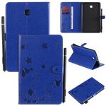For Samsung Galaxy Tab A8.0 (2018) T387 Cat Bee Embossing Pattern Shockproof Table PC Protective Horizontal Flip Leather Case with Holder & Card Slots & Wallet & Pen Slot(Blue)