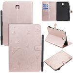 For Samsung Galaxy Tab A8.0 (2015) T350 Cat Bee Embossing Pattern Shockproof Table PC Protective Horizontal Flip Leather Case with Holder & Card Slots & Wallet & Pen Slot & Wake-up / Sleep Function(Rose Gold)