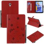 For Samsung Galaxy Tab A10.5 T590 / T595 Cat Bee Embossing Pattern Shockproof Table PC Protective Horizontal Flip Leather Case with Holder & Card Slots & Wallet & Pen Slot & Wake-up / Sleep Function(Red)