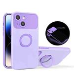 For iPhone 13 Luminous Series Ring Holder Phone Case(Purple)