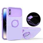 For iPhone XS Max Luminous Series Ring Holder Phone Case(Purple)