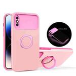For iPhone XS / X Luminous Series Ring Holder Phone Case(Pink)