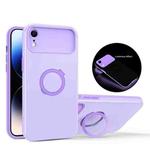 For iPhone XR Luminous Series Ring Holder Phone Case(Purple)