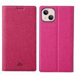 For iPhone 15 ViLi DMX Series Shockproof TPU + PU Leather Magnetic Attraction Horizontal Flip Case(Rose Red)