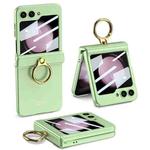 For Samsung Galaxy Z Flip5 GKK Integrated Magnetic Hinge Phone Case with Ring Holder(Matcha Green)