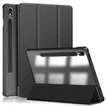 For Samsung Galaxy Tab S9 Acrylic 3-folding Smart Leather Tablet Case(Black)