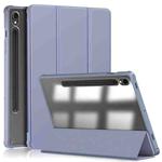 For Samsung Galaxy Tab S9 Acrylic 3-folding Smart Leather Tablet Case(Lavender Purple)