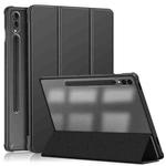 For Samsung Galaxy Tab S9+ Acrylic 3-folding Smart Leather Tablet Case(Black)