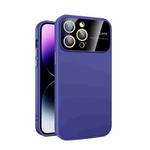 For iPhone 15 Pro Max Large Glass Window PC Phone Case with Integrated Lens Film(Dark Purple)