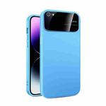 For iPhone SE 2022/2020/8/7 Large Glass Window PC Phone Case with Integrated Lens Film(Sky Blue)