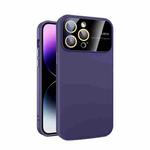For iPhone 13 Pro Max Large Glass Window PC Phone Case with Integrated Lens Film(Dark Purple)