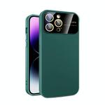 For iPhone 12 Pro Large Glass Window PC Phone Case with Integrated Lens Film(Green)